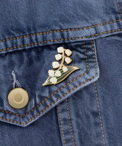 Lily of the Valley Flower Enamel Pin  May Birth Flower for Floral Lover Flower Nature Lover Gift Flower Lapel Pin Floral Brooch Flower Pin