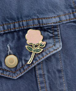 Pink Rose Hard Enamel Pin  Flower pin  Valentines Day gifts Pink Flower Enamel Pin Floral Lapel Pin Flower Brooch