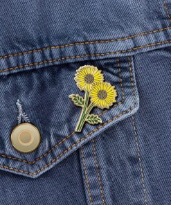 Sunflower Floral Enamel Pin  Flower Enamel Pin Floral Elegance