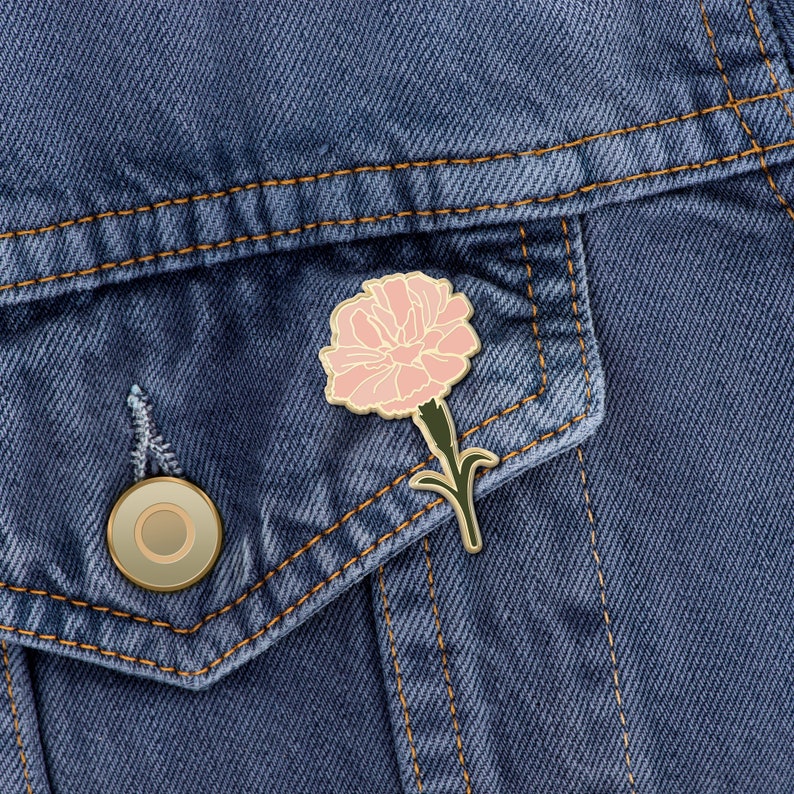Flower Lover Gift Carnation Floral Pin January Birth Flower