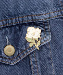 Flower Enamel Pin Magnolia Lapel Pin Flower Brooch Flower Lover Gift Ideas Wedding Favors