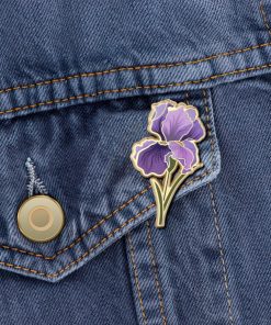 Iris Floral Lapel Pin  February Birth Month Flower Lapel Pin Birth Month Flower Gifts
