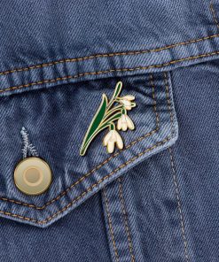 Snowdrop January Birth Month Flower Gift Floral Lapel Pin Birth Flower Gifts Flower Enamel Pin Birth Month Floral Lapel Pin